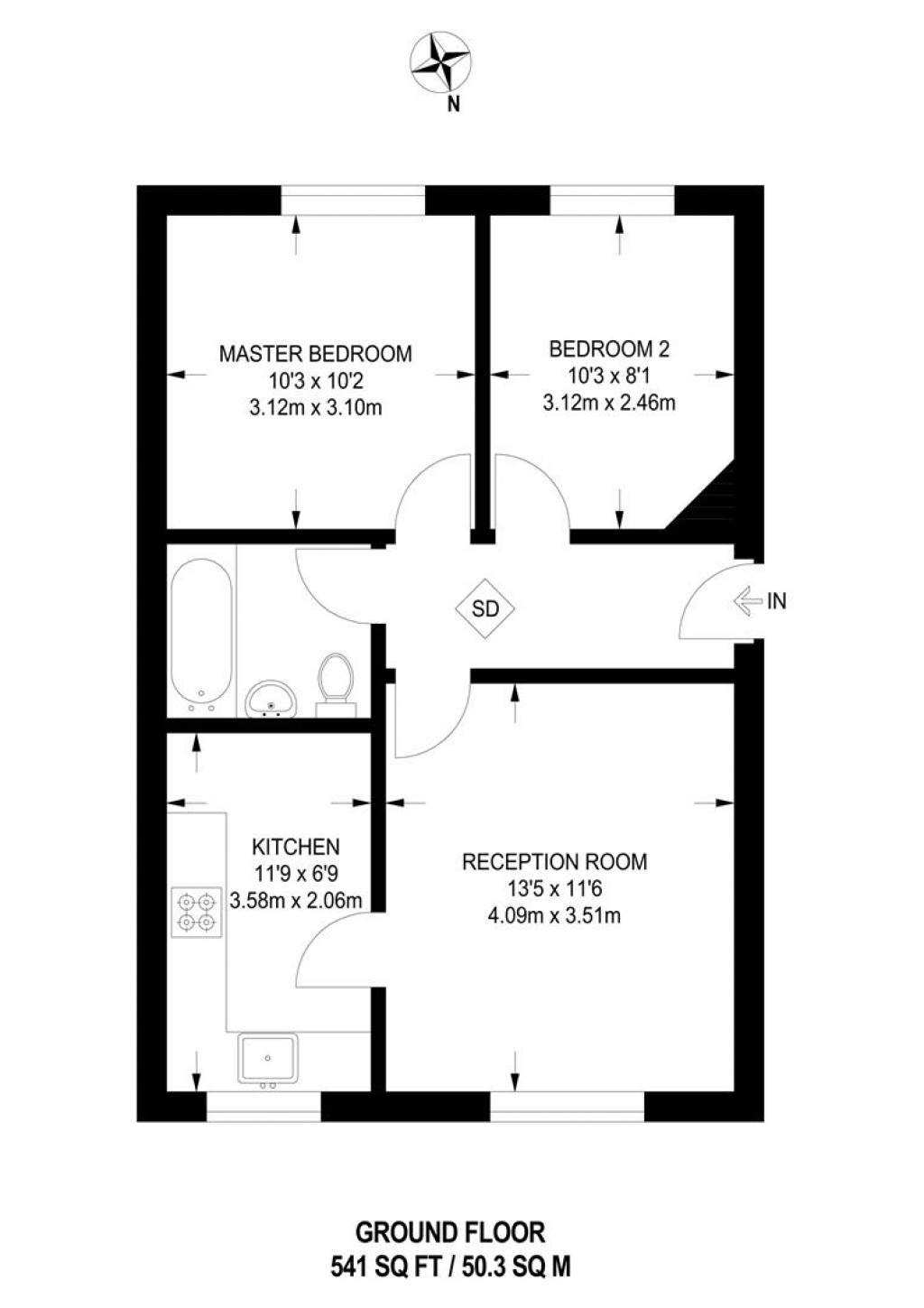 Floorplans For Bel Lane, Feltham, TW13