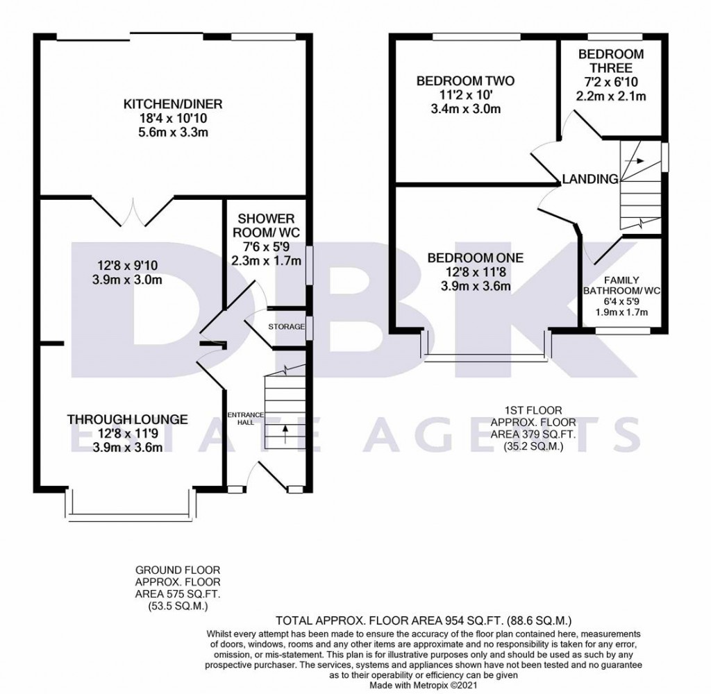 Floorplans For Yew Tree Walk, Hounslow, TW4