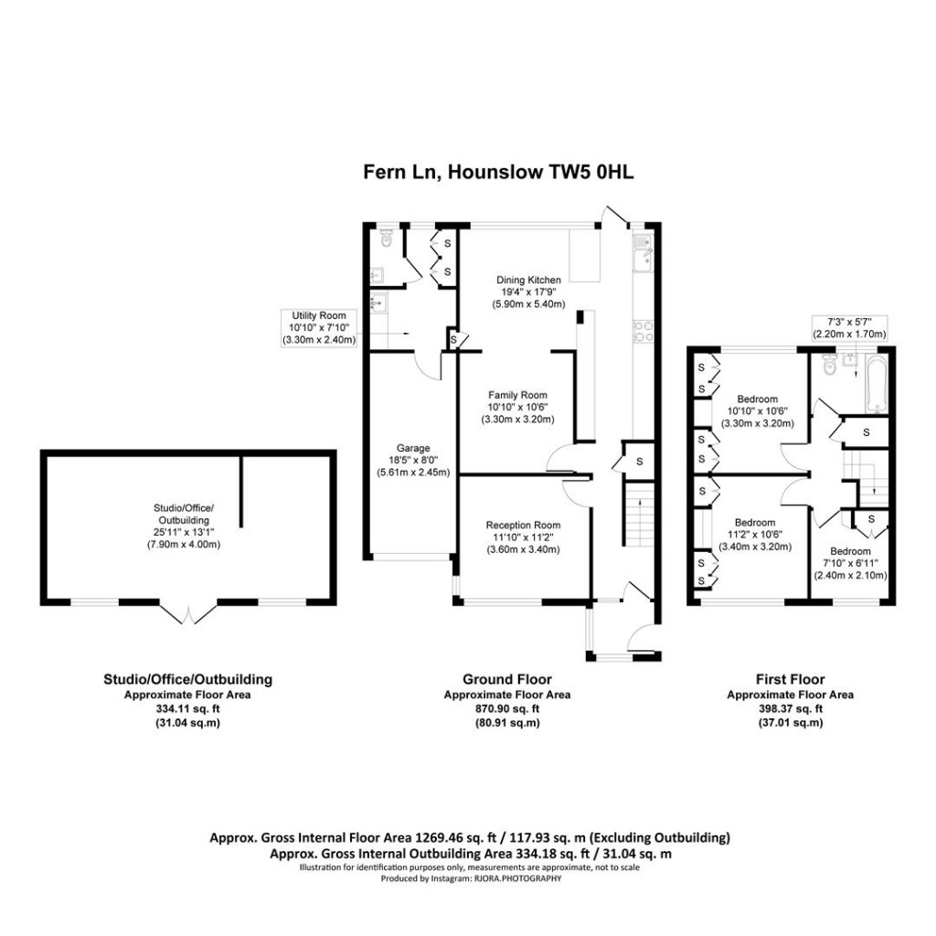 Floorplans For Fern Lane, Heston, TW5