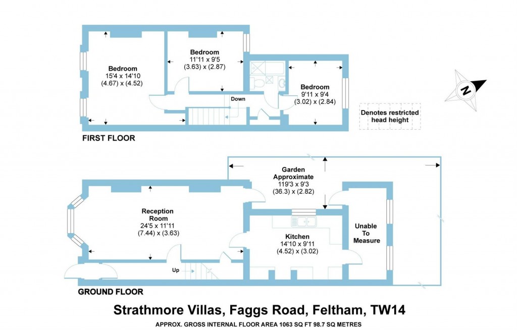 Floorplans For Strathmore Villas, Faggs Road, Feltham, TW14