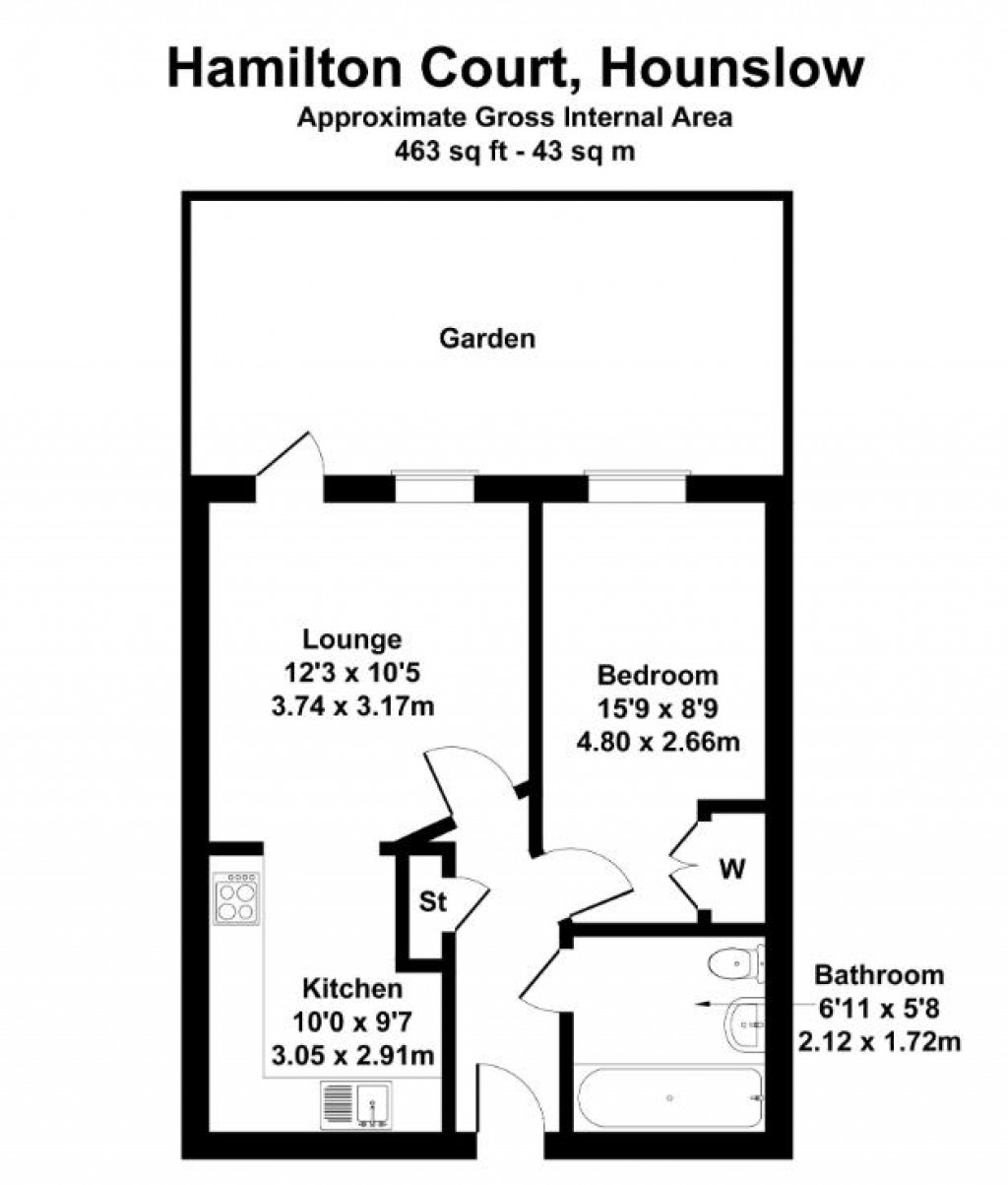 Floorplans For Hamilton Court, Hanworth Road, Hounslow, TW3