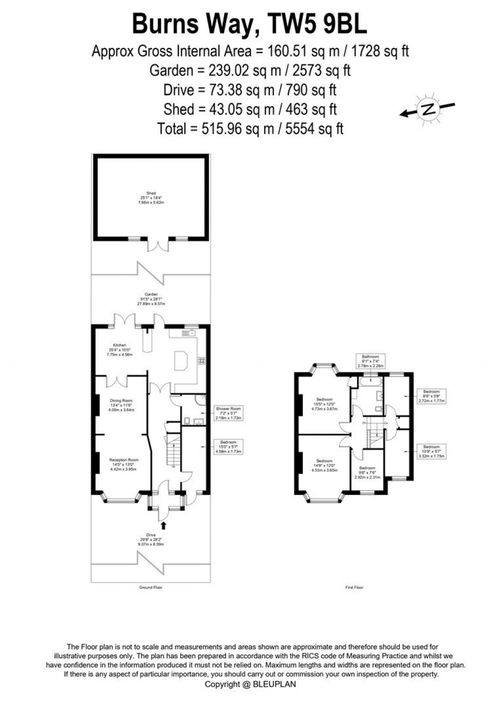 Floorplans For Burns Way, Heston, TW5