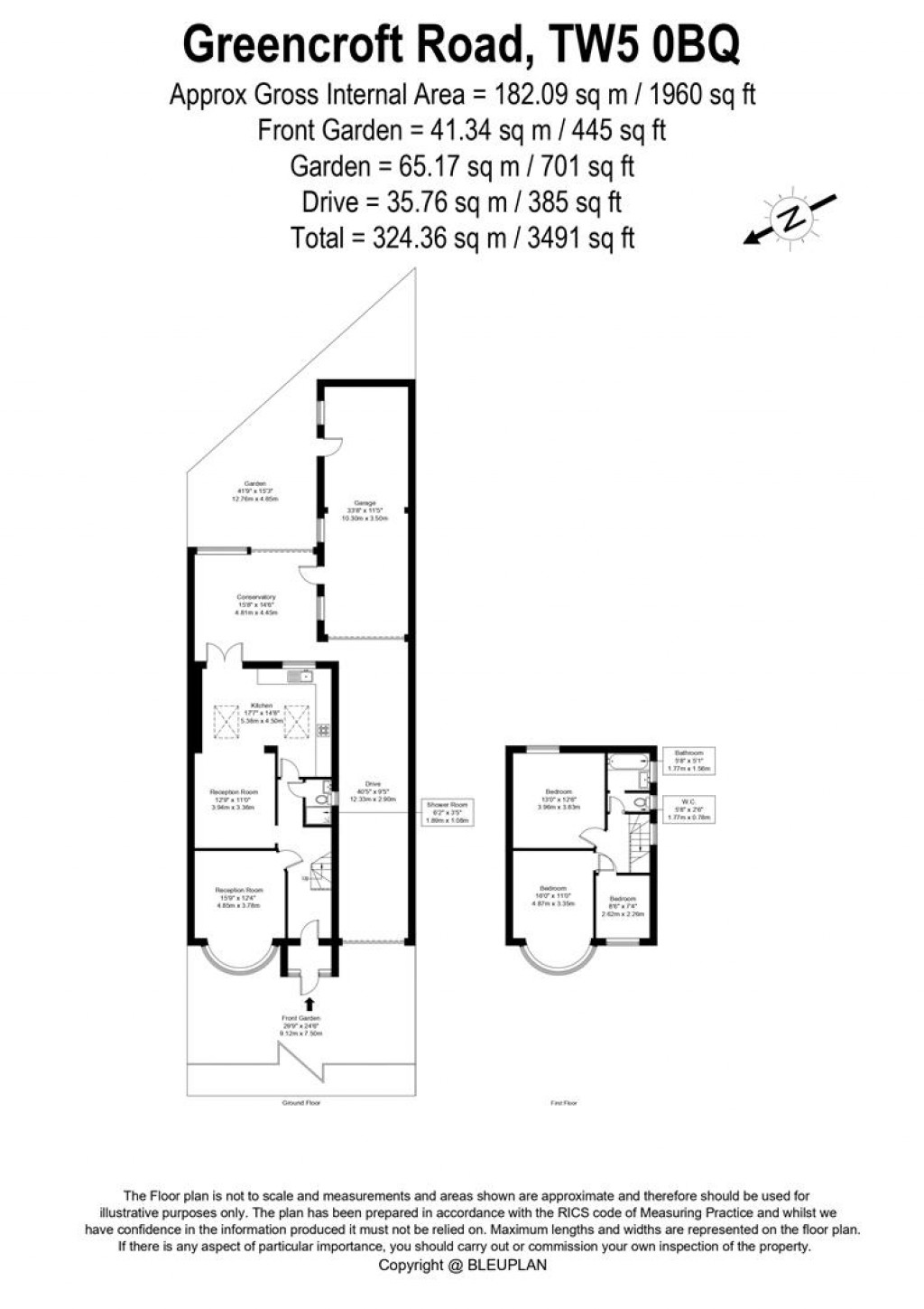 Floorplans For Greencroft Road, Heston, TW5