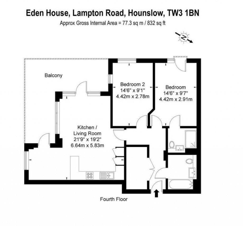 Floorplans For Eden House, Lampton Road, Hounslow, TW3