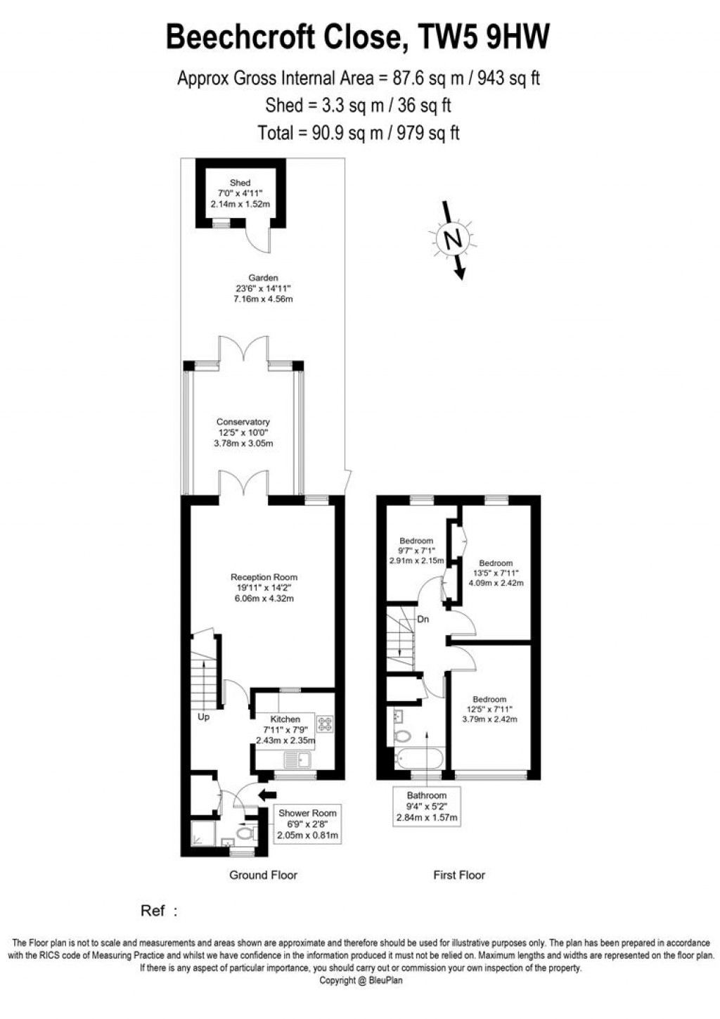 Floorplans For Beechcroft Close, Heston, TW5