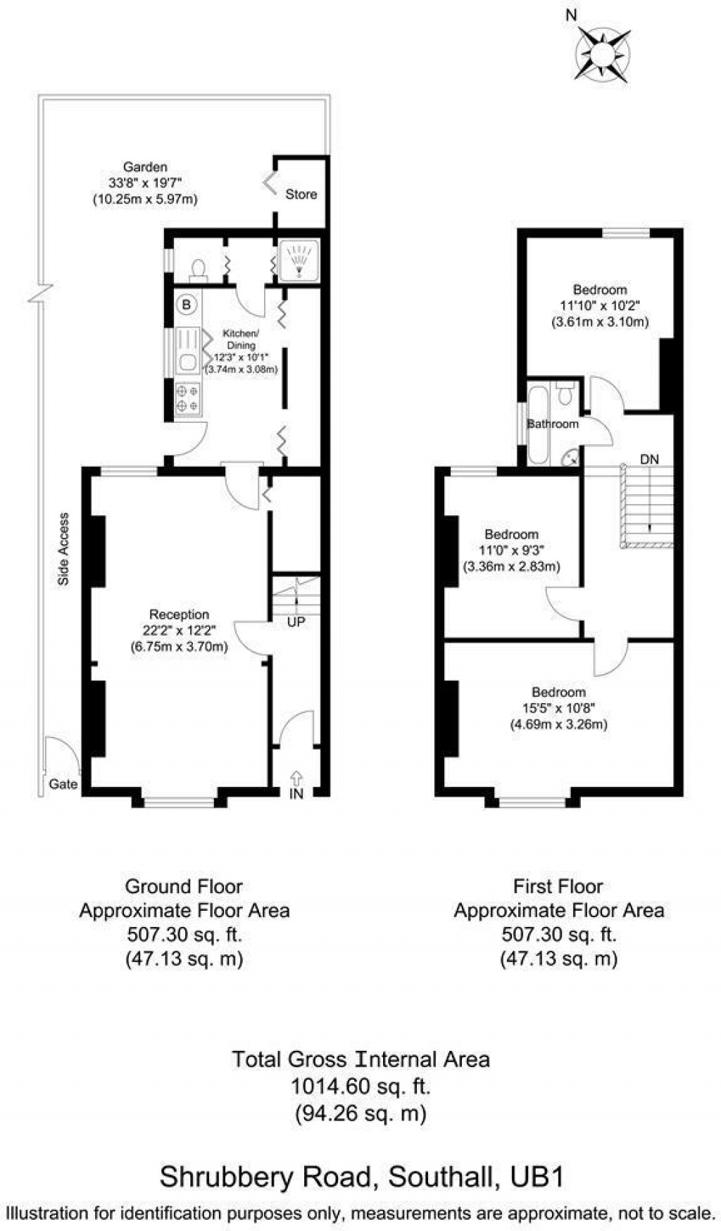 Floorplans For Shrubbery Road, Southall, UB1