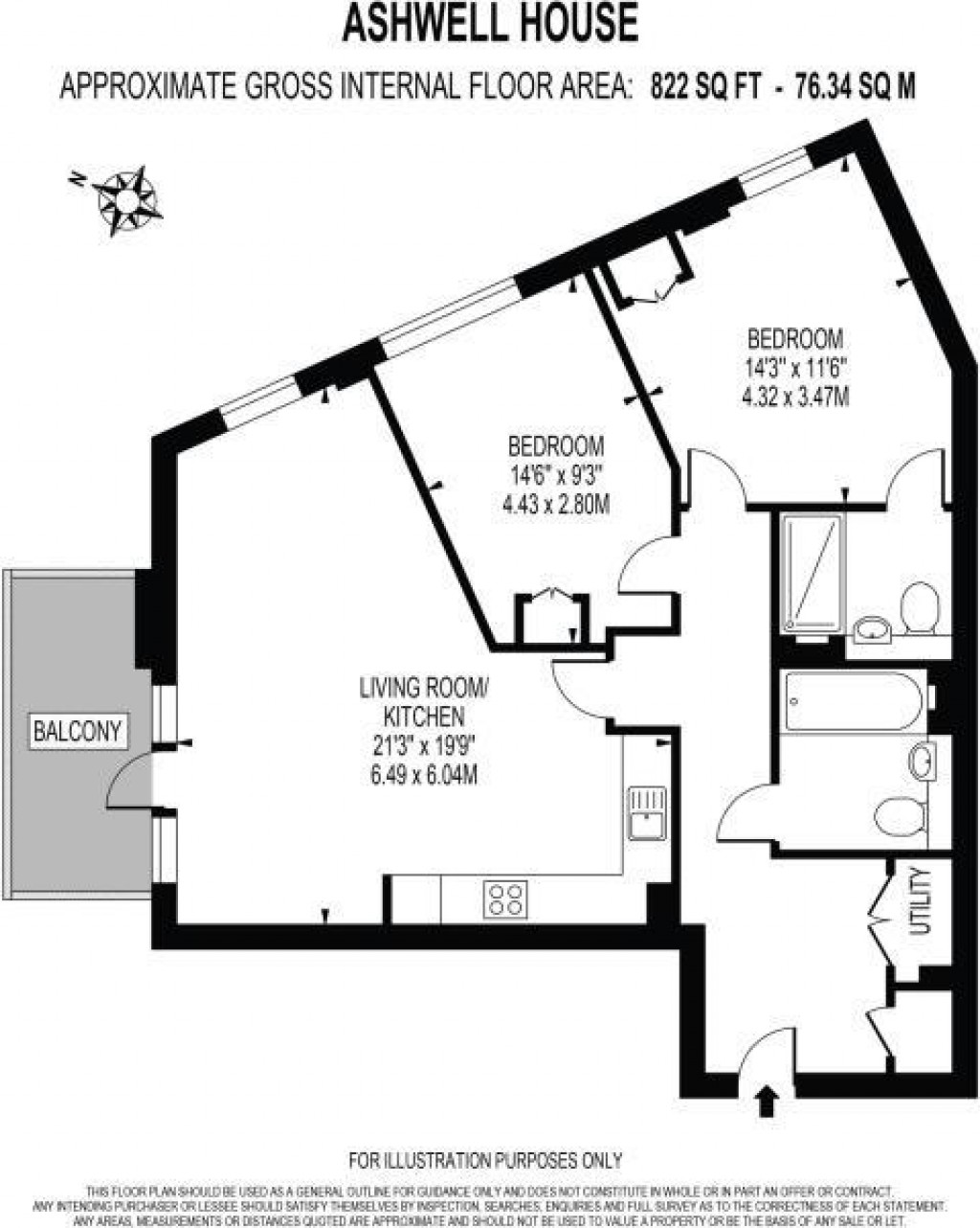 Floorplans For Ashwell House, Healum Avenue, Southall, UB2