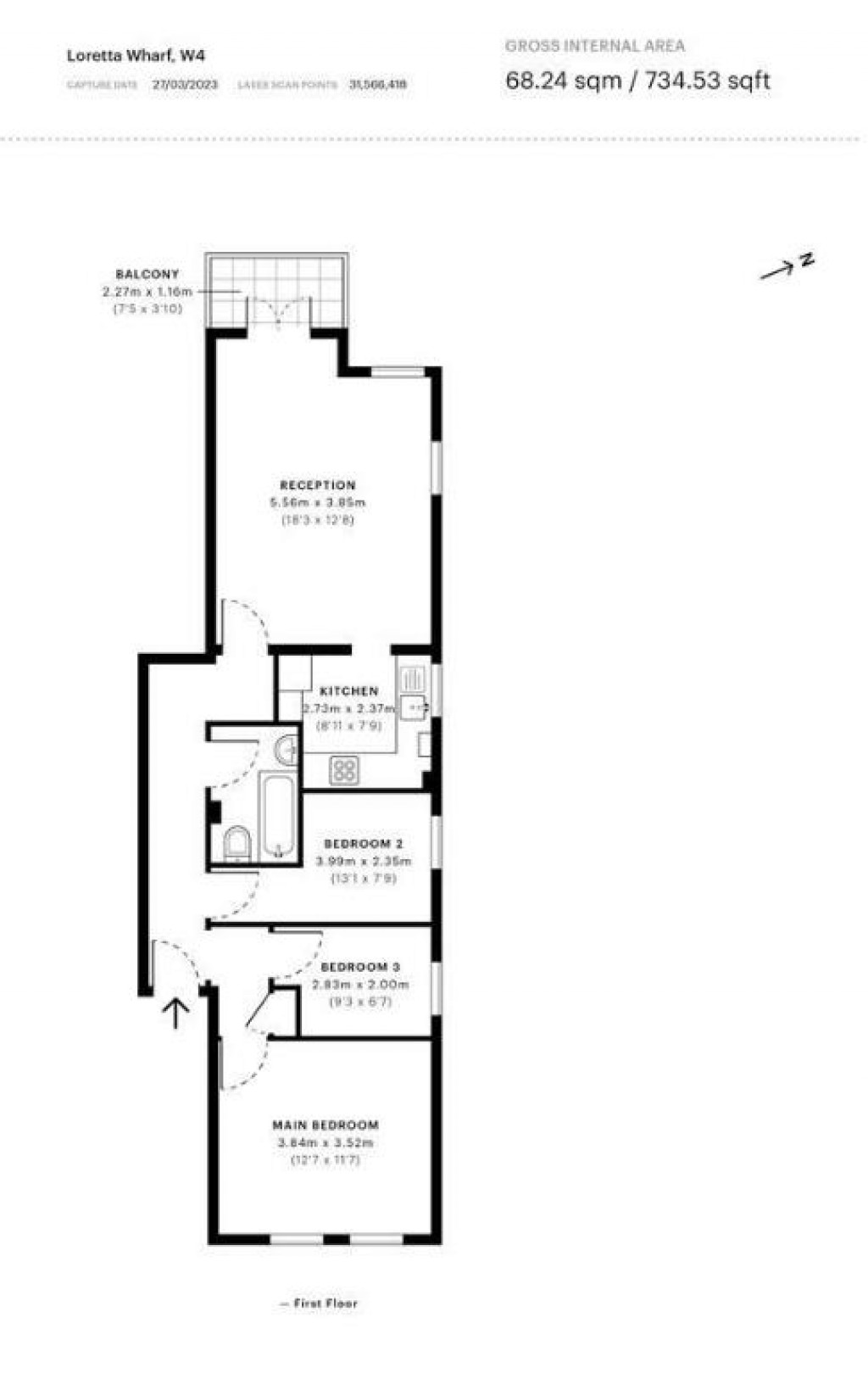 Floorplans For Loretta Wharf, Strand On The Green, W4