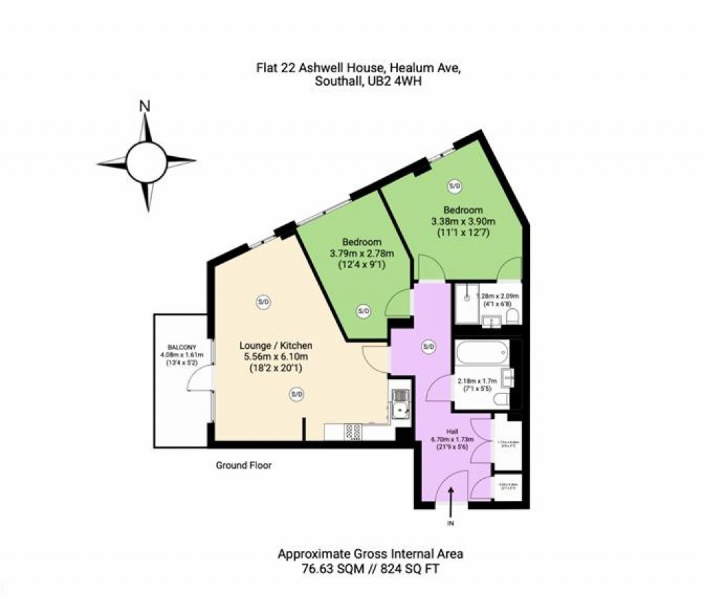 Floorplans For Ashwell House, Healum Avenue, Southall, UB2