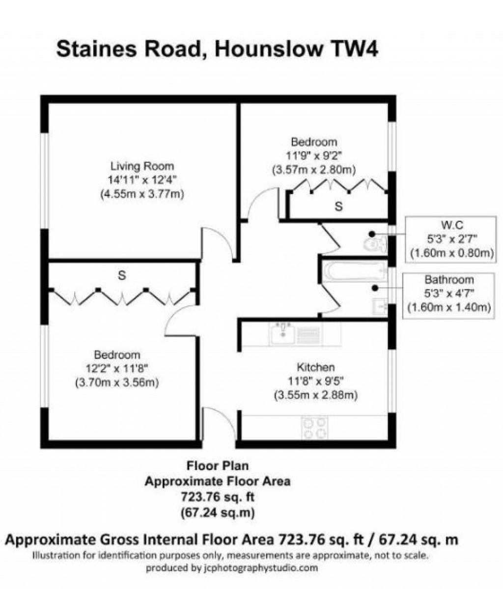 Floorplans For Staines Road, Hounslow. TW4