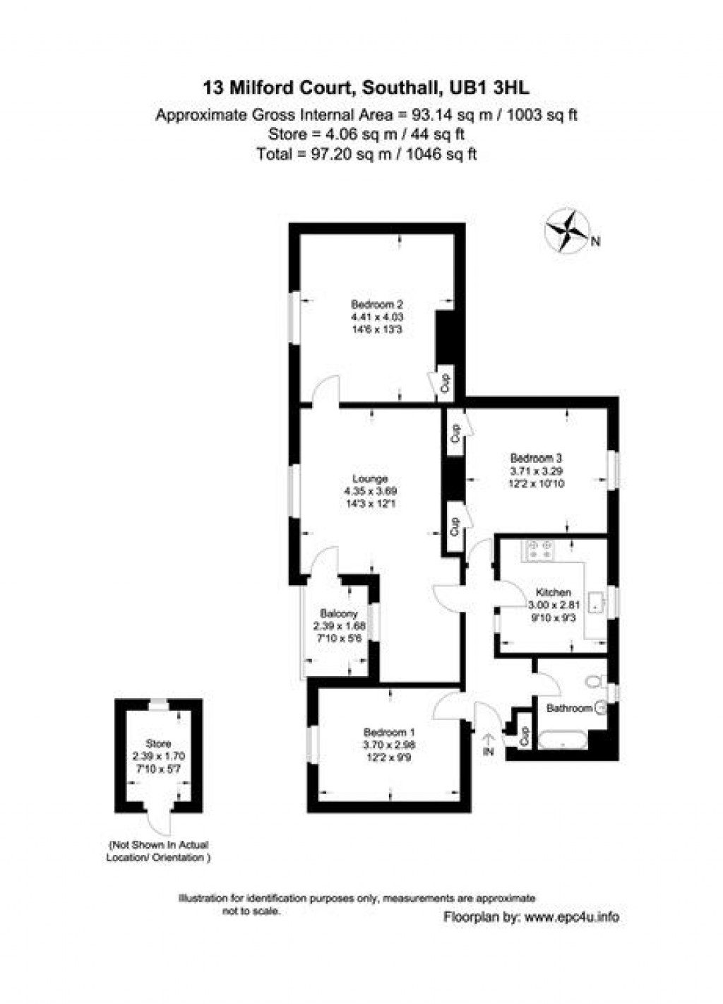 Floorplans For Milford Court, Uxbridge Road, Southall, UB1