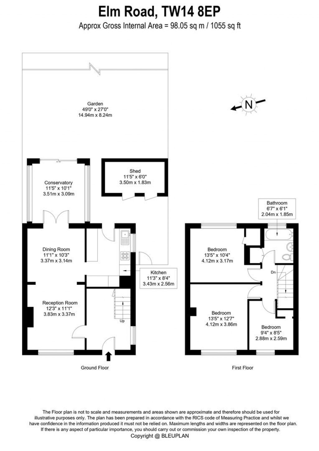 Floorplans For Elm Road, Feltham, TW14