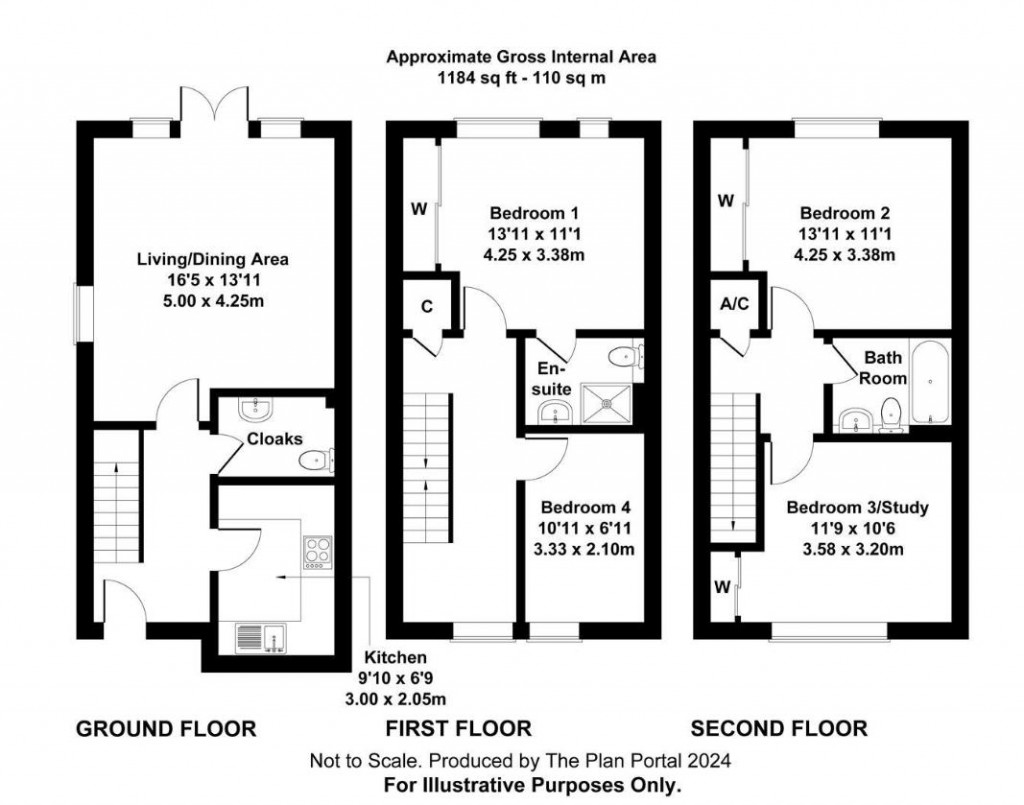 Floorplans For Hunting Place, Heston, TW5