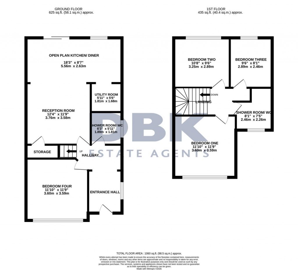 Floorplans For Wellington Avenue, Hounslow, TW3