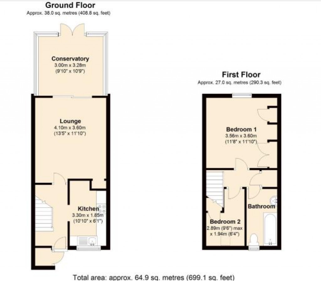 Floorplans For King George Close, Sunbury-On-Thames, TW16