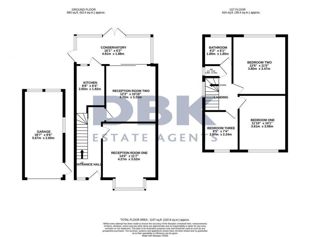 Floorplans For Oxford Avenue, Heston, TW5